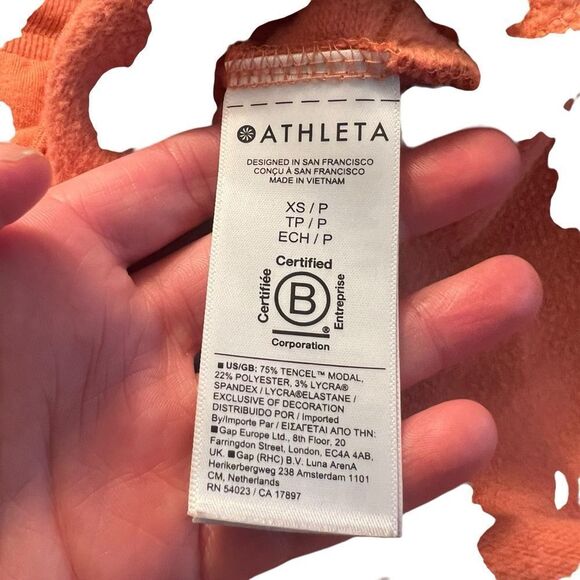 Athleta light orange fleece romper. Size xs - Picture 5 of 8